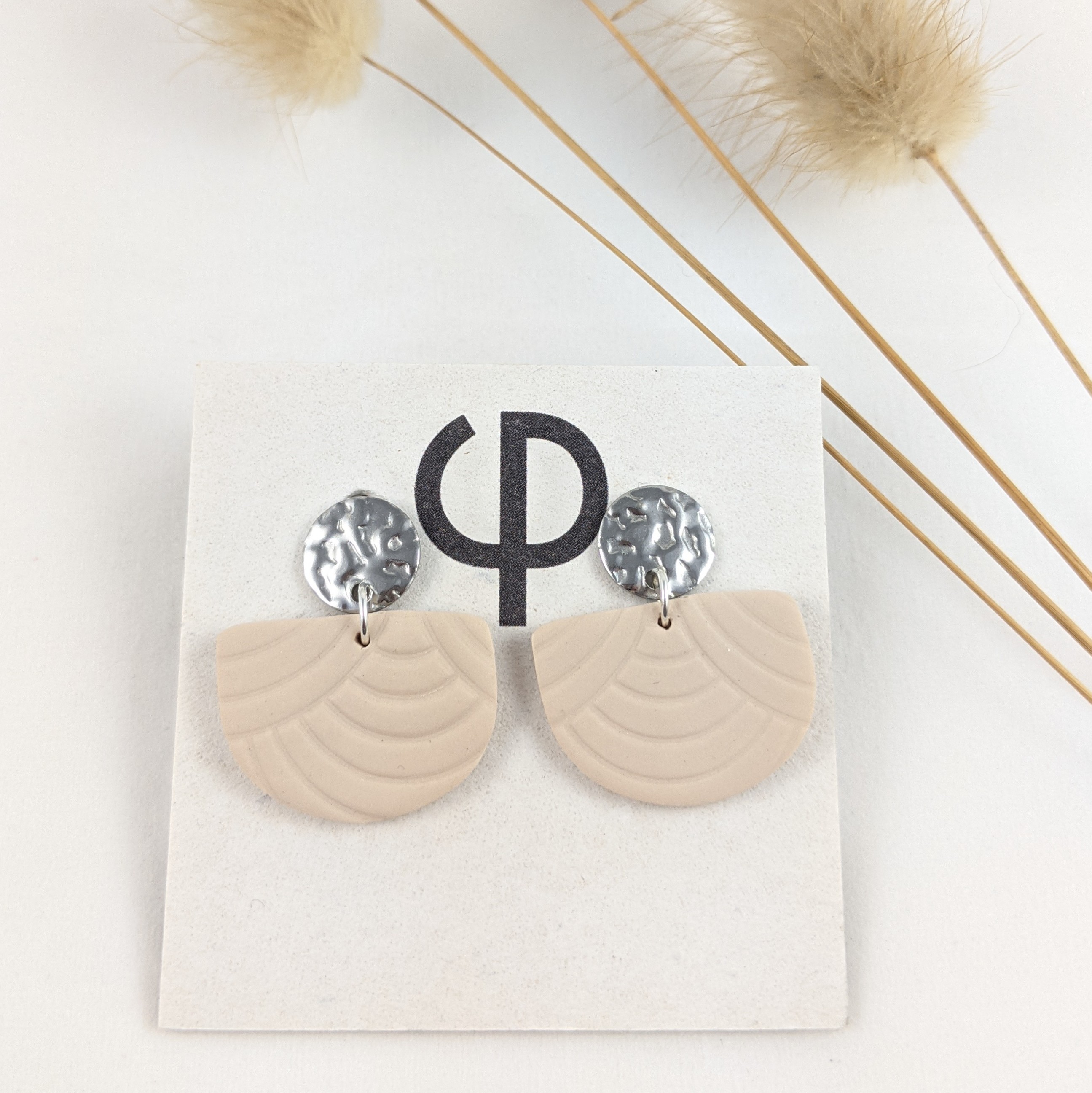 Polymer Clay "wave" nude silver 