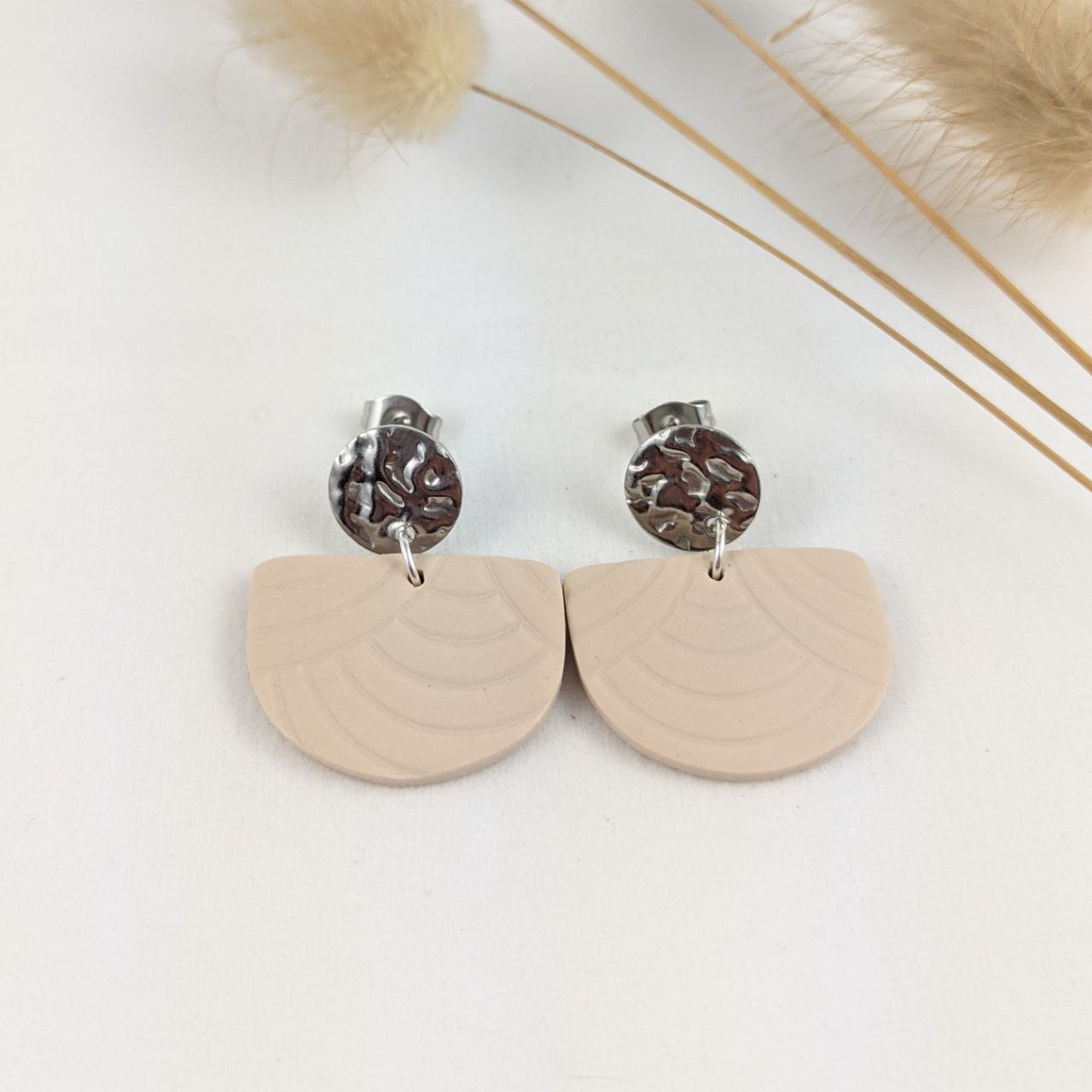 Polymer Clay "wave" nude silver 